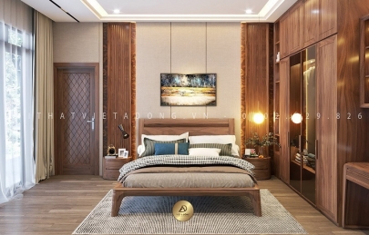 Nội thất phòng ngủ gỗ óc chó